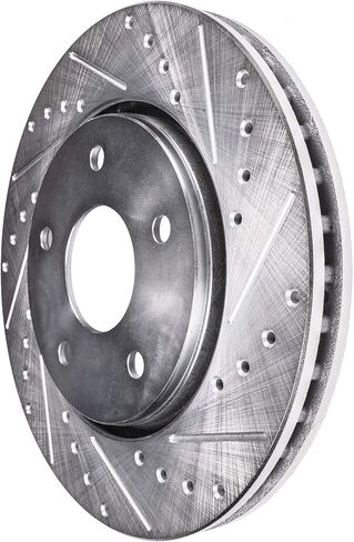 Detroit Axle - Brake Rotors for 2018-2022 Kia Stinger 2019-2023 Genesis G70 [with Brembo Brakes] Drilled and Slotted Disc Brake Rotors 2020 2021 Replacement : 13.78" inch Front and 13.39" inch Rear in Saudi Arabia