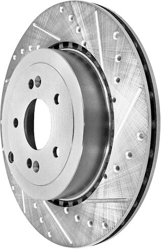 Detroit Axle - Brake Rotors for 2018-2022 Kia Stinger 2019-2023 Genesis G70 [with Brembo Brakes] Drilled and Slotted Disc Brake Rotors 2020 2021 Replacement : 13.78" inch Front and 13.39" inch Rear in Saudi Arabia