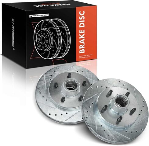 A-Premium 11.61 inch (295mm) Front Drilled and Slotted Disc Brake Rotors Compatible with Select Chevy and GMC Models - Tahoe, Suburban, C1500, Express 1500, C1500 Suburban, Savana 1500, Yukon in Saudi Arabia