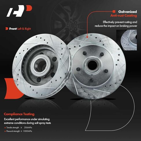 A-Premium 11.61 inch (295mm) Front Drilled and Slotted Disc Brake Rotors Compatible with Select Chevy and GMC Models - Tahoe, Suburban, C1500, Express 1500, C1500 Suburban, Savana 1500, Yukon in Saudi Arabia
