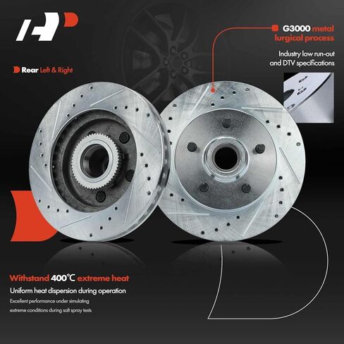 A-Premium 11.61 inch (295mm) Front Drilled and Slotted Disc Brake Rotors Compatible with Select Chevy and GMC Models - Tahoe, Suburban, C1500, Express 1500, C1500 Suburban, Savana 1500, Yukon in Saudi Arabia