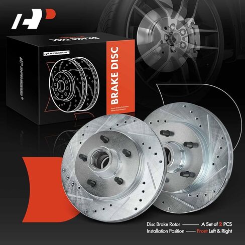 A-Premium 11.61 inch (295mm) Front Drilled and Slotted Disc Brake Rotors Compatible with Select Chevy and GMC Models - Tahoe, Suburban, C1500, Express 1500, C1500 Suburban, Savana 1500, Yukon in Saudi Arabia
