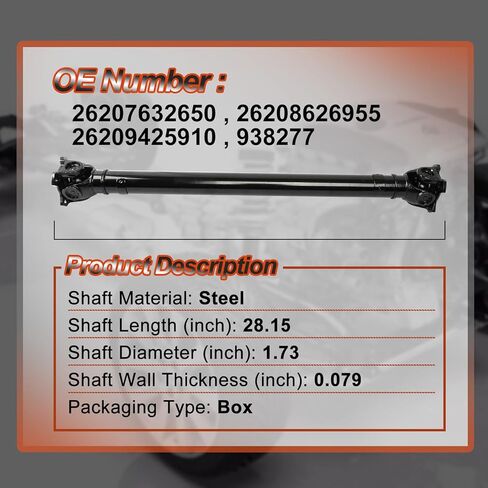 938-277 مجموعة عمود الإدارة الكاملة لعمود الدفع الأمامي متوافقة مع BMW 228i 230i 320i 328i 330i 335i 340i 428i 430i 440i M235i M240i -xDrive/GT xDrive، AWD، استبدل OE 26209425910 in Kuwait