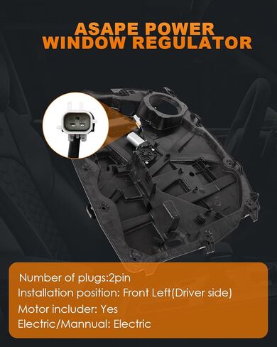 Front Left Driver Side Power Window Regulator with Motor Fits for 2008-2013 for Jeep Liberty, Replace748-577 in Saudi Arabia