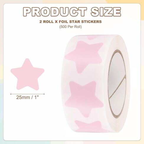 PATIKIL Star Stickers Roll 1 Inch(25mm), 1000pcs Reusable Self-Adhesive Star Labels for Reward Behavior Chart Teachers Business Decorating Wedding DIY Crafts, Orange in Saudi Arabia