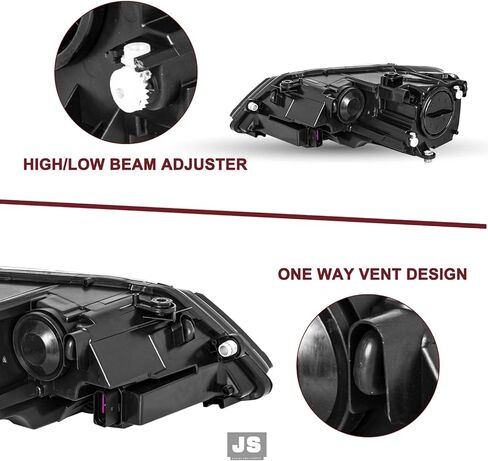 JSBOYAT Halogen Headlight Assembly Replacement for 2011-2018 VW Jetta MK6 Replacement OE Headlamp Driver and Passenger Side Black Housing & Amber Reflector in Saudi Arabia