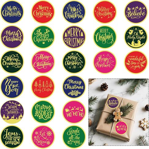 Christmas Stickers for Envelope Seals Cards Making Crafts 2 Inch Round Happy Holiday Christmas Label Card Vinyl Stickers for Mailing Baked Goods Gifts Decorative Bag (Joy168) in Saudi Arabia