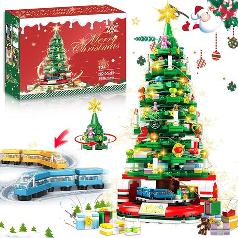 Christmas Tree Building Set for Kids, Christmas Tree 2025 Collectible Holiday Building Block Home Decor, Ornaments for Boys, Girls and Adults, 888Pcs, Deep Green in Saudi Arabia
