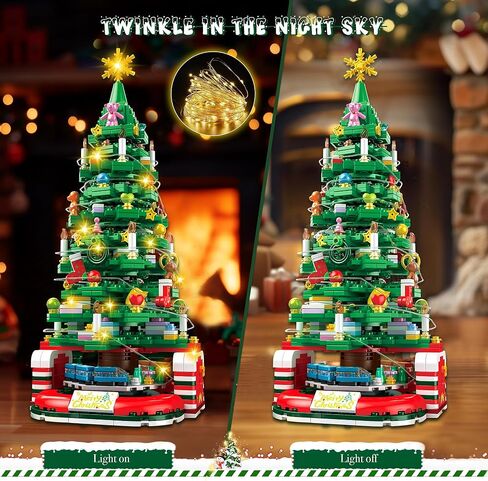 Christmas Tree Building Set for Kids, Christmas Tree 2025 Collectible Holiday Building Block Home Decor, Ornaments for Boys, Girls and Adults, 888Pcs, Deep Green in Saudi Arabia