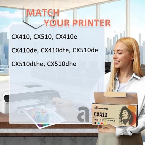 CX410 Toner Cartridges Replacement for Lexmark CX410 80C1HK0 80C1HC0 80C1HM0 80C1HY0 Toner Cartridge Compatible for Lexmark CX410 CX510 CX410e CX410de Printers in Saudi Arabia