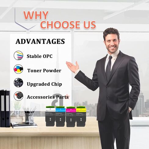 78C10 Toner Cartridges Replacement for Lexmark 78C10 78C10K0 78C10C0 78C10M0 78C10Y0 Toner Cartridge Compatible for Lexmark CS421 CS521 CS622 CX421 CX522 Printers in Saudi Arabia