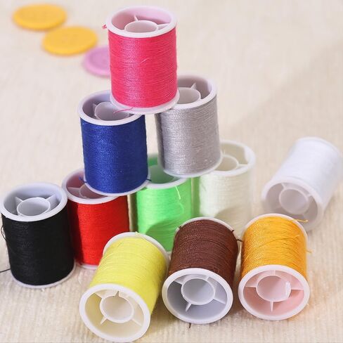 Sewing Thread DIY Embroidery Machine Threads for Sewing Clothes Handmade Portable Household Hand-Punching Thread (11rolls,3 * 2.2 * 2.2 cm) in Saudi Arabia