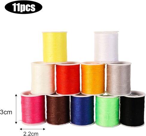 Sewing Thread DIY Embroidery Machine Threads for Sewing Clothes Handmade Portable Household Hand-Punching Thread (11rolls,3 * 2.2 * 2.2 cm) in Saudi Arabia
