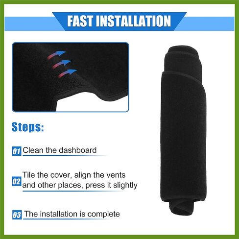 Car Dashboard Cover Compatible for Hyundai Sonata 2005-2009, Protective Polyester Black Center Console Interior Trim Dash Cover Mat Pad Vehicle Components in Saudi Arabia