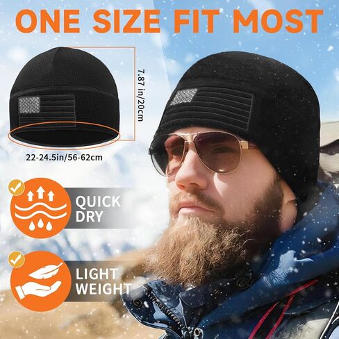 4 Pcs American Flag Beanie Winter Fleece Caps Tactical Military Beanie USA Hats Warm Army Skull Cap for Men Outdoor Activities in Saudi Arabia
