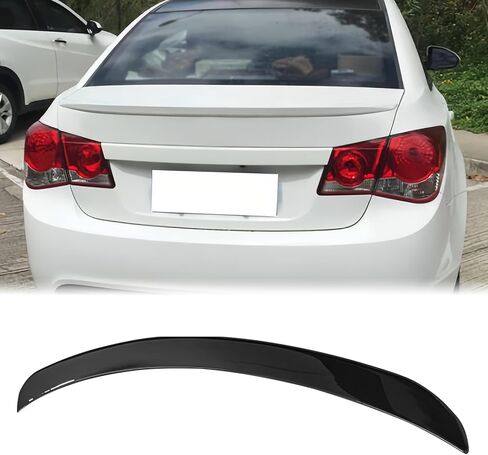 FREEMOTOR802 Rear Trunk Spoiler Deck Lid Spoiler, Fits 2010-2015 Chevrolet Cruze & 2016 Chevrolet Cruze Limited, OE Style Gloss Black ABS Racing Trunk Tail Lip Wing Add-on Exterior Replacement Parts in Saudi Arabia