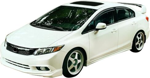 FREEMOTOR802® Front Bumper Lip Splitter Air Dam Chin Spoiler, Fits 2012 Honda Civic Si EX EX-L Sedan, MD Style Unpainted Black PU 1PC Lower Guard Protector Underbody Styling Trim in Saudi Arabia