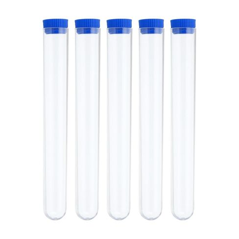 PATIKIL 70ml Test Tubes Set, 10pcs 5.91x0.79" PS Clear Round Bottom Test Tube Containers with Stopper for Bead Party Candy Bath Salt Storage Scientific Experiment Plant Propagation, Black in Saudi Arabia