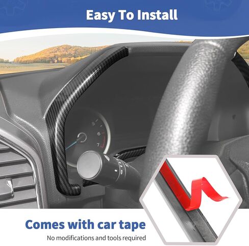 RT-TCZ لـ F150 لوحة الأدوات لوحة مقاييس غطاء الكسوة الأحمر لفورد F150 2015-2020 ملحقات داخلية حمراء 3 قطعة in Saudi Arabia