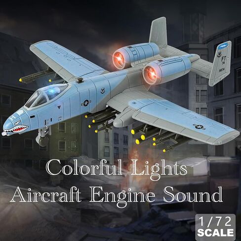 لعبة طائرة نموذجية من طراز Warthog Diecast A10، طائرة ثاندربولت II، 1:72، لعبة طائرة مقاتلة عسكرية، وظائف الضوء والصوت in Saudi Arabia