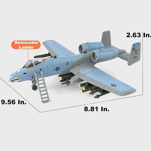 لعبة طائرة نموذجية من طراز Warthog Diecast A10، طائرة ثاندربولت II، 1:72، لعبة طائرة مقاتلة عسكرية، وظائف الضوء والصوت in Saudi Arabia