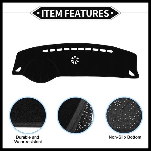 Dash Cover Compatible for Hyundai Azera 2006-2011, Non-Slip Dash Cover Mat Polyester Black Front Dash Cover Mat Durable Material in Saudi Arabia