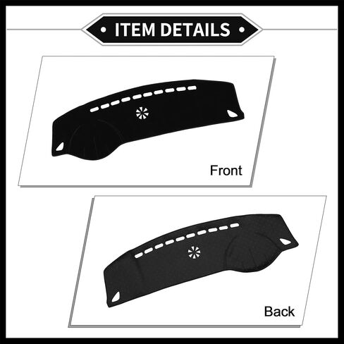 Dash Cover Compatible for Hyundai Azera 2006-2011, Non-Slip Dash Cover Mat Polyester Black Front Dash Cover Mat Durable Material in Saudi Arabia