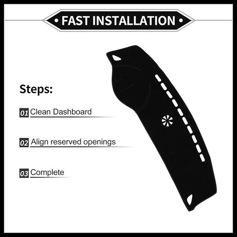 Dash Cover Compatible for Hyundai Azera 2006-2011, Non-Slip Dash Cover Mat Polyester Black Front Dash Cover Mat Durable Material in Saudi Arabia