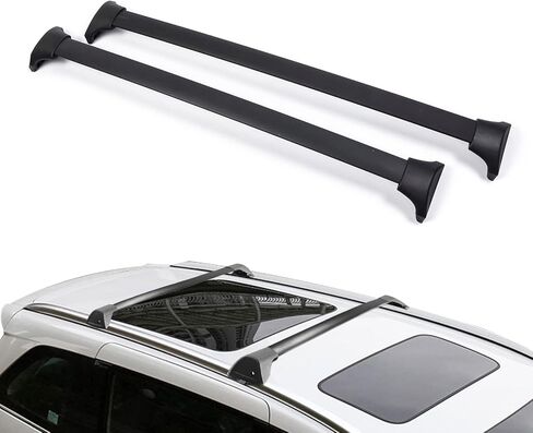 AUXMART 2 قطعة حامل السقف قضبان متقاطعة متوافقة مع Honda CR-V 2002 2003 2004 2005 2006، قضبان السكك الحديدية المصنوعة من الألومنيوم على طراز OE حامل الأمتعة (أسود) in Kuwait