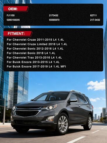 FJ1150 0280158205 حاقن الوقود 4 قطعة (1.4L فقط) لسيارة تشيفي كروز 2011-2015، كروز المحدودة 2016، سونيك 2012-2016، تراكس 2013-2016، لسيارة بويك إنكور 2013-2015 و2017-2019 in Saudi Arabia