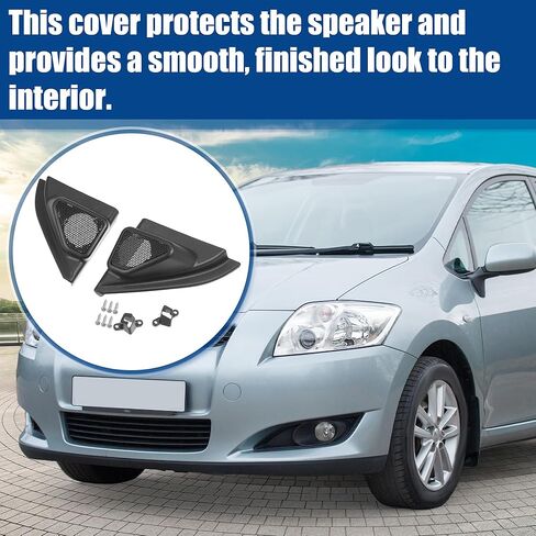 ACROPIX Auto Door Tweeter Speaker Panel Cover Trim Fit for Toyota Corolla 2014 2015 2016 2017 2018 - Pack of 2 Black in Saudi Arabia