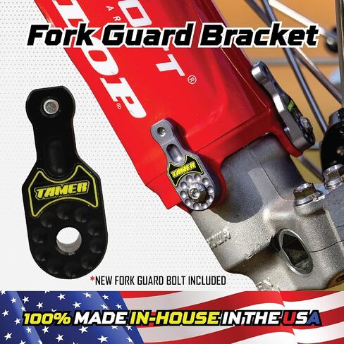 Tamer MX FGB-403 Fork Guard Bracket – Black CNC Aluminum Dirt Bike Holeshot Device Reinforcement – Strengthens Fork Guard Mounting – Patented Design – Motocross & Off-Road - Made in USA in Saudi Arabia