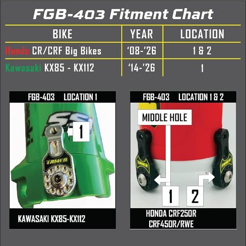 Tamer MX FGB-403 Fork Guard Bracket – Black CNC Aluminum Dirt Bike Holeshot Device Reinforcement – Strengthens Fork Guard Mounting – Patented Design – Motocross & Off-Road - Made in USA in Saudi Arabia
