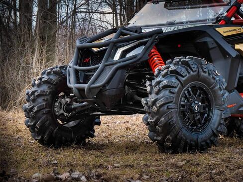 SuperATV 72" Wide Black Front A-Arms for 2017+ Can-Am Maverick X3 (see fitment) | 2.25x Stronger Than Stock | 1.5" Ground Clearance in Saudi Arabia