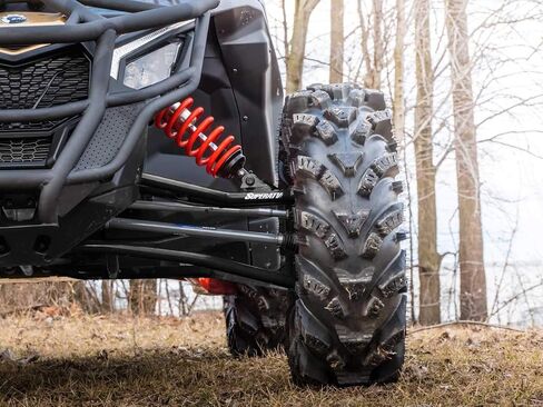 SuperATV 72" Wide Black Front A-Arms for 2017+ Can-Am Maverick X3 (see fitment) | 2.25x Stronger Than Stock | 1.5" Ground Clearance in Saudi Arabia