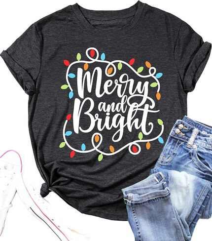 Plus Size Christmas Tops Women Merry Christmas Shirt Xmas Buffalo Plaid Tree T-Shirt Oversized Graphic Tee in Kuwait