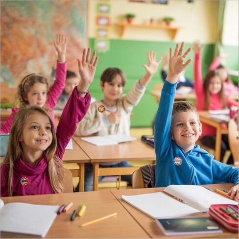 Classroom Reward Stickers for Teachers, 16 Fun Designs, 1000Pcs Praise Motivational Stickers, Classwork Award Stickers, Teacher Supplies for Kids Students School (1 Inch,2 Rolls,Stripe Style) in Saudi Arabia