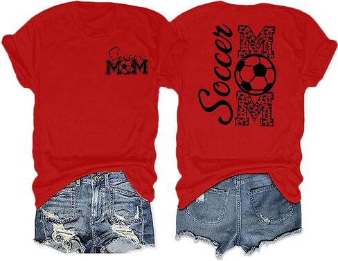 Soccer Mom Shirt Women Soccer Mom Leopard Bleached T Shirt Soccer Mom Graphic Shirt Funny Ball Mom Life Tee Top in Kuwait