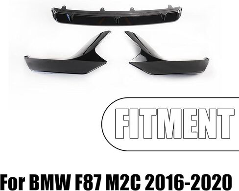 3 قطع ممتص الصدمات الأمامي للسيارة BMW F87 M2 كومبيتيشن كوبيه M2C 2016-2020 مادة ABS زاوية جانبية (أسود لامع) in Saudi Arabia