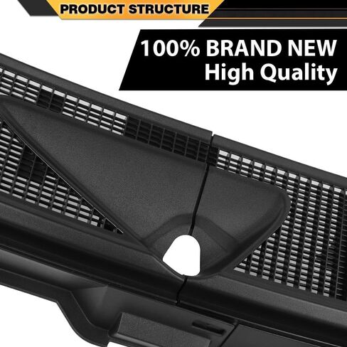 Windshield Wiper Grille Panel Black, Polypropylene, Compatible with Dodge Ram 1500 2002-2008, 2500 2003-2009, 3500 2003-2010, 55056006AE in Saudi Arabia