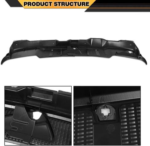 Windshield Wiper Grille Panel Black, Polypropylene, Compatible with Dodge Ram 1500 2002-2008, 2500 2003-2009, 3500 2003-2010, 55056006AE in Saudi Arabia