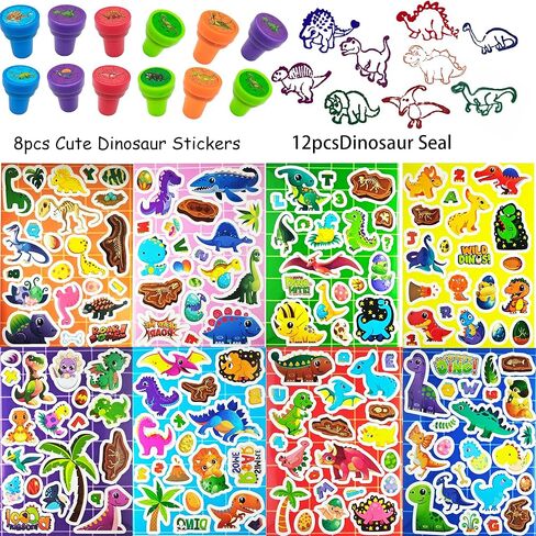 172PCS Dinosaur Party Favors - Dinosaur Birthday Party Supplies & Goodie Bags for Kids Birthday, Dino Themed Party Decorations Gifts Fillers Stuffers Toys in Saudi Arabia