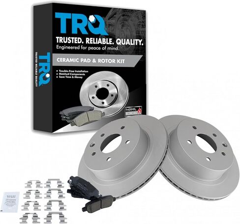 TRQ Rear Ceramic Disc Brake Pads & G-Coated Rotors Kit for Infiniti Nissan New in Saudi Arabia