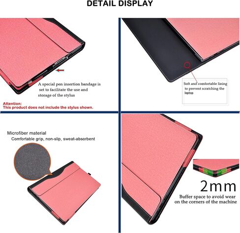 Laptop Case Cover for HP EliteBook 6 G1q G1i G1iR G1a 14 inch & for 14'' ProBook 4 G1i /G1q /G1a Sleeve,PU Leather Protective Shell Notebook PC Bag Accessories (Pink) in Saudi Arabia