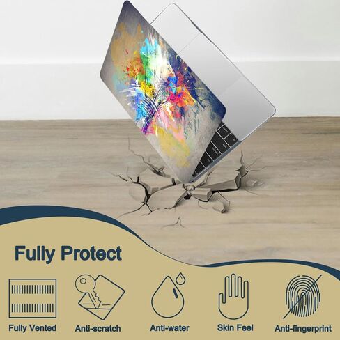 حافظة كمبيوتر محمول متوافقة مع حافظة MacBook Air 13.6 بوصة الجديدة 2022 M2 Chip Model A2681، طباعة ثلاثية الأبعاد ملونة غير لامعة من البلاستيك الصلب وغطاء لوحة المفاتيح - لمبة ملونة in Saudi Arabia