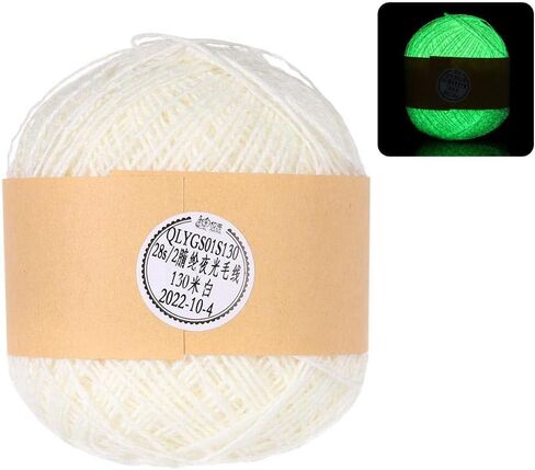 Luminous Chunky Yarn Fluorescent Hand Knitted Weave DIY Handmade Knitting Wool Yarn(Beige) in Saudi Arabia