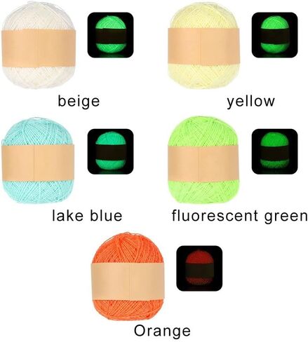 Luminous Chunky Yarn Fluorescent Hand Knitted Weave DIY Handmade Knitting Wool Yarn(Beige) in Saudi Arabia