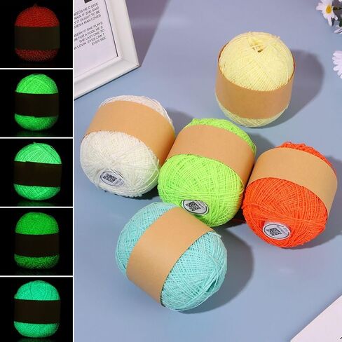 Luminous Chunky Yarn Fluorescent Hand Knitted Weave DIY Handmade Knitting Wool Yarn(Beige) in Saudi Arabia