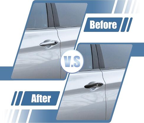 X AUTOHAUX 8pcs ABS Exterior Side Door Handle Cover Trim for Hyundai Elantra 2017-2020 Black Carbon Fiber Pattern Smart Key Hole Outer Door Handle Cover in Saudi Arabia