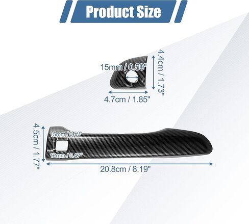 X AUTOHAUX 8pcs ABS Exterior Side Door Handle Cover Trim for Hyundai Elantra 2017-2020 Black Carbon Fiber Pattern Smart Key Hole Outer Door Handle Cover in Saudi Arabia